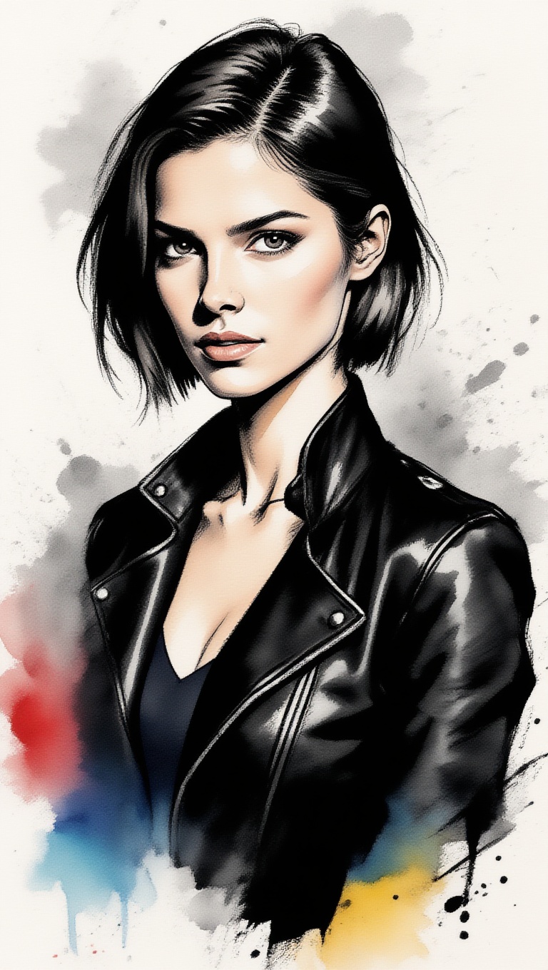 ek_inkart,  ek_inkart_line,  sophisticated female CIA field operative portrait on Tensor.Art