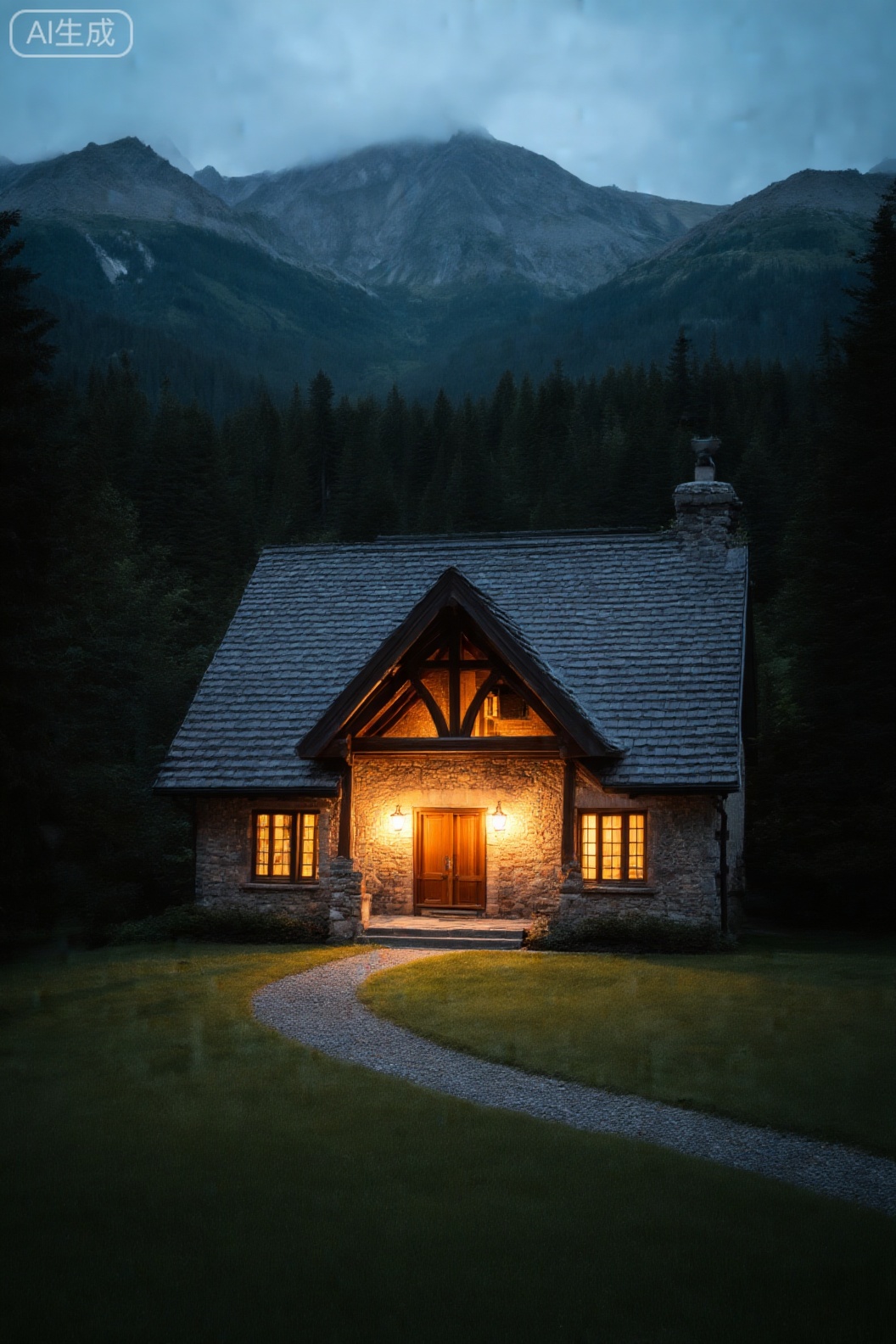 1house,lady,4K,light,no people