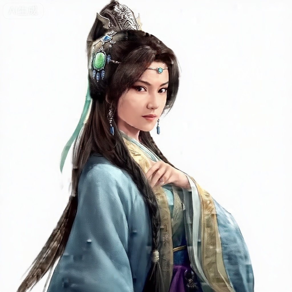 masterpiece, best quality,solo,white background,simple_background,sanguo_style,hanfu,breastplate,shoulder armor,jewelry,earrings,tassel,