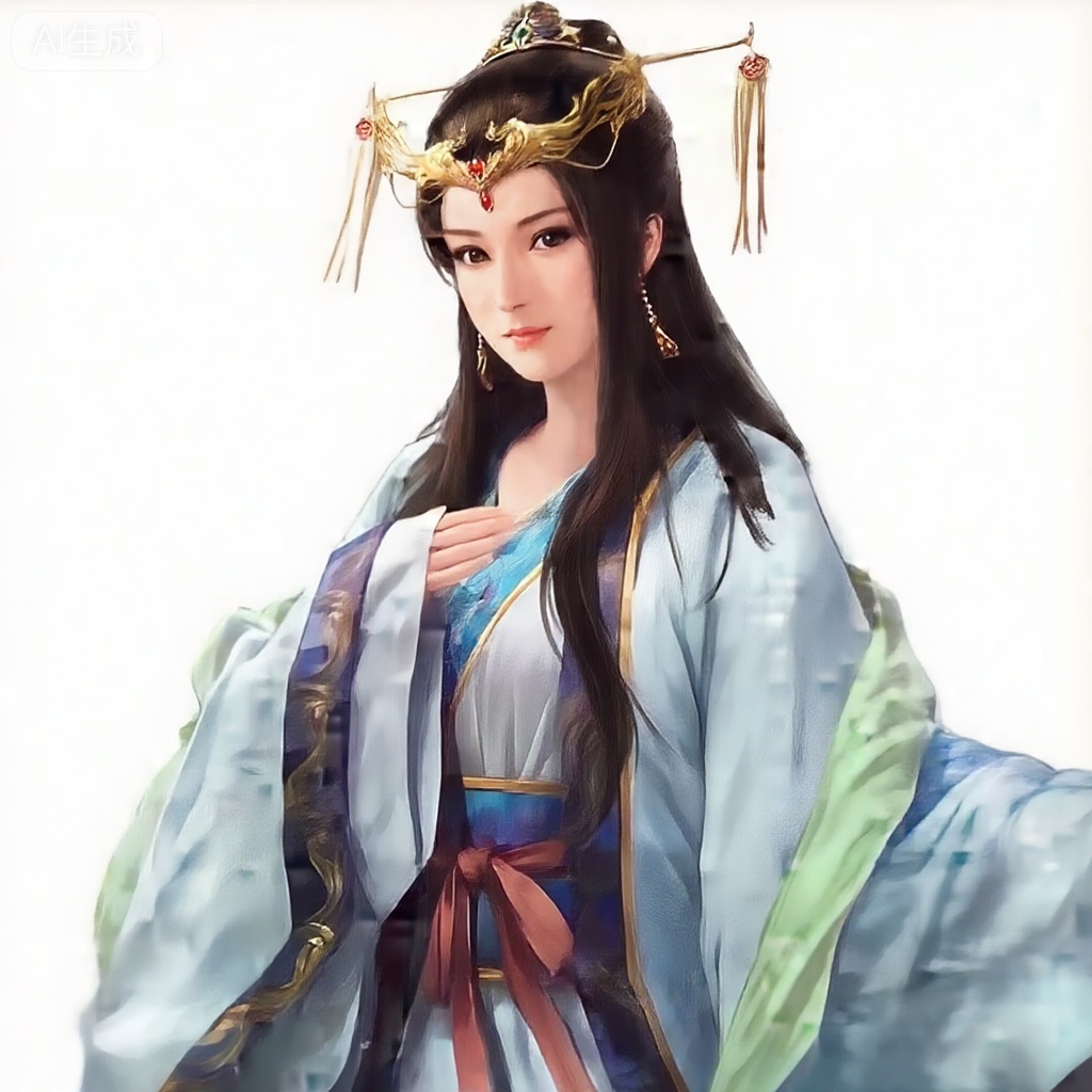 masterpiece, best quality,solo,white background,simple_background,sanguo_style,hanfu,breastplate,shoulder armor,jewelry,earrings,tassel,