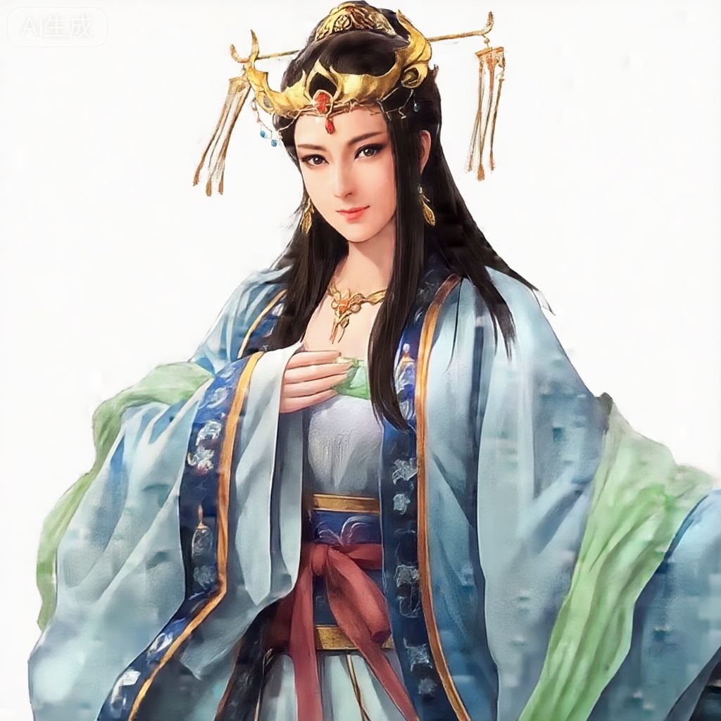 masterpiece, best quality,solo,white background,simple_background,sanguo_style,hanfu,breastplate,shoulder armor,jewelry,earrings,tassel,