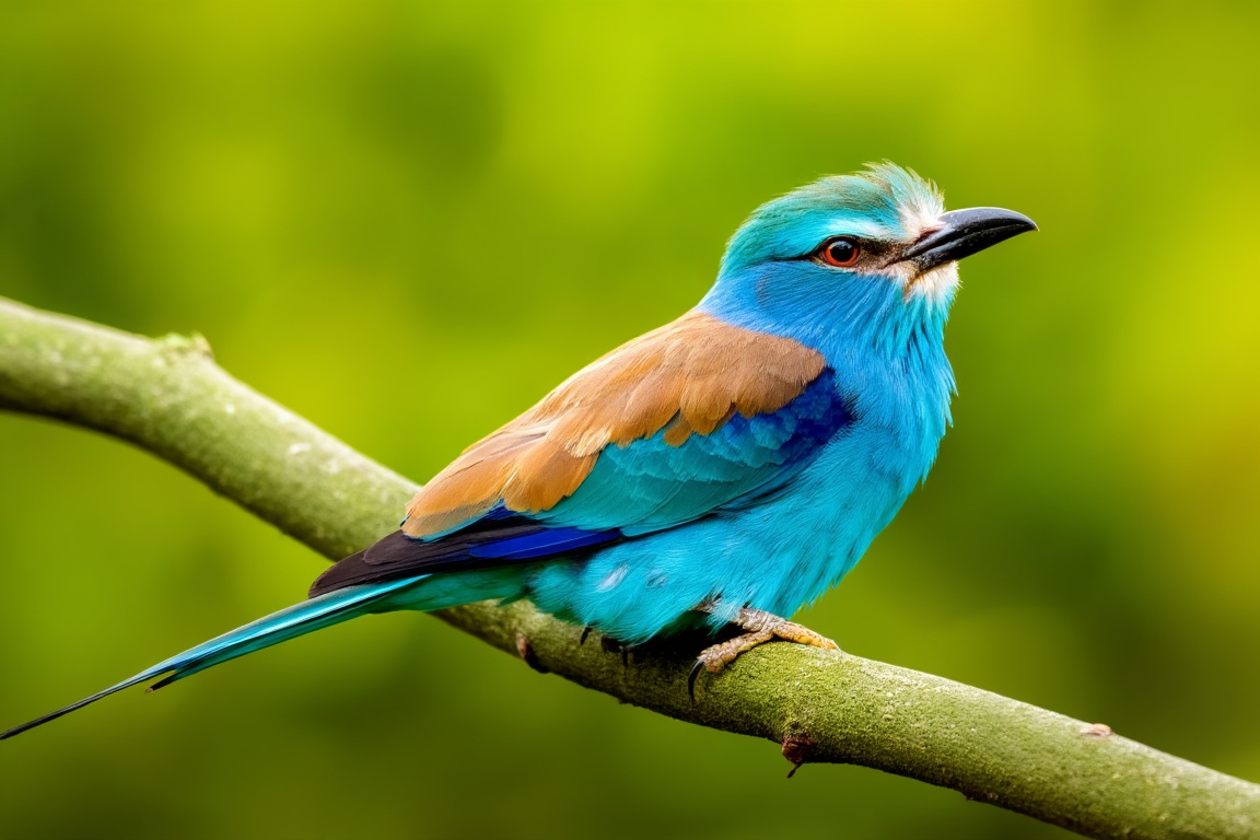 a colorful bird sitting on a tree branch,  capturing the intricate details with macro photography,  vibrant colors and the...