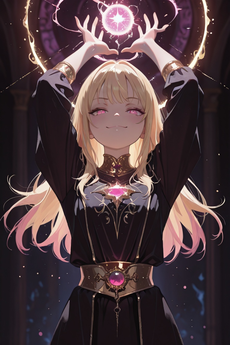 female,  blonde hair,  pink eyes on Tensor.Art