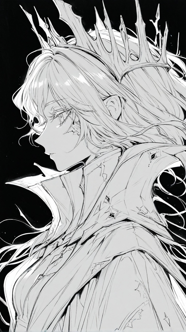 1girl,  solo,  monochrome on Tensor.Art
