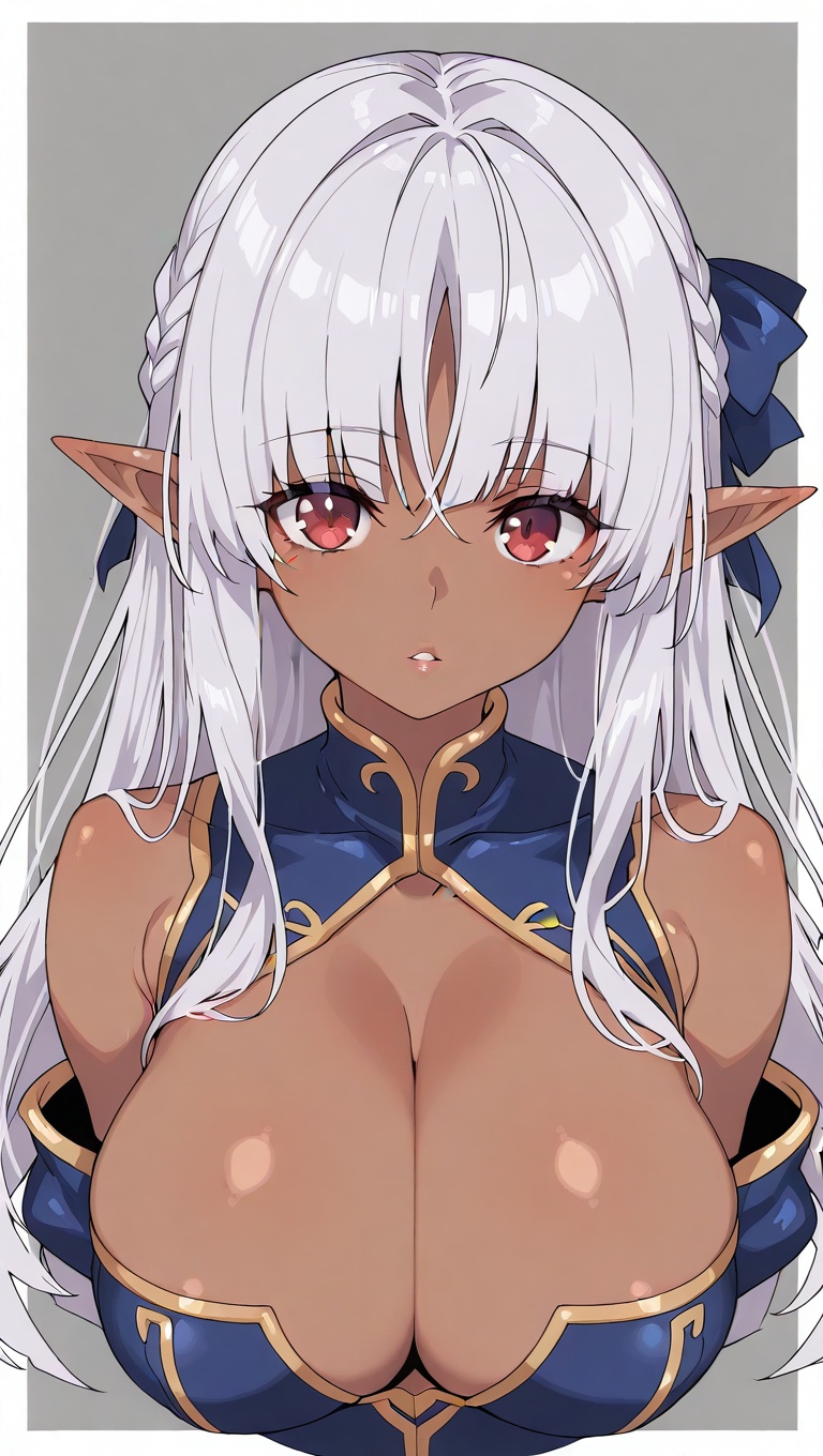1girl,  bangs,  blue ribbon on Tensor.Art