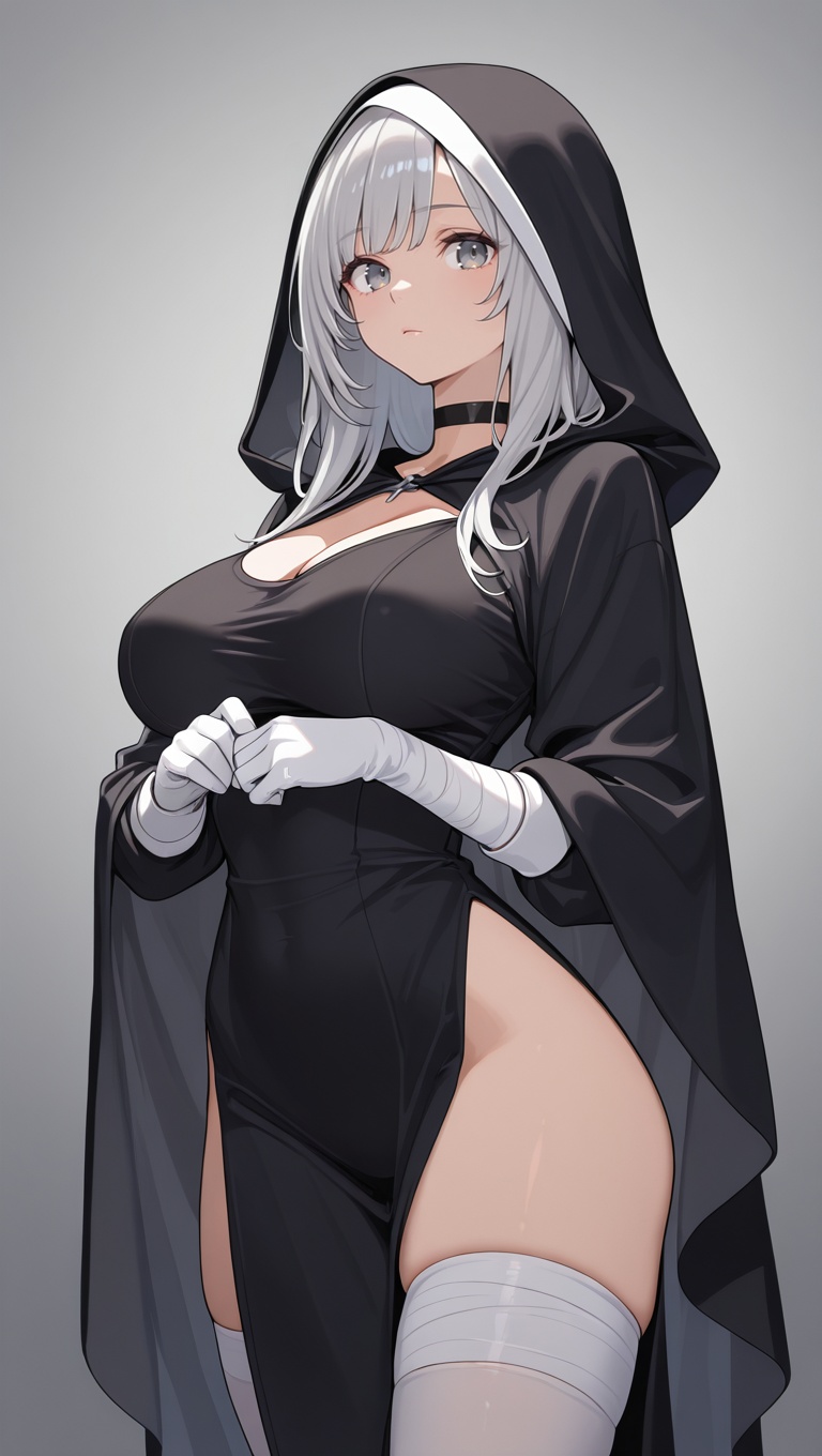 1girl,  bandages,  black dress on Tensor.Art