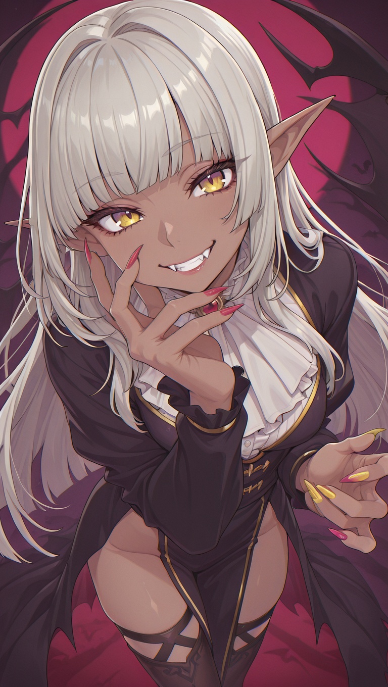 1girl,  bangs,  black nails on Tensor.Art