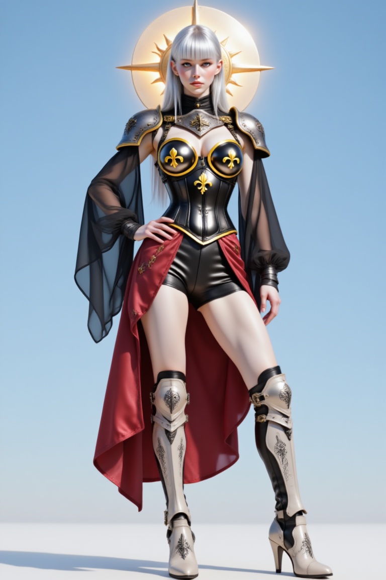 masterpiece,  ultra-detailed fashion photography,  heavy gothic power-armor couture on Tensor.Art