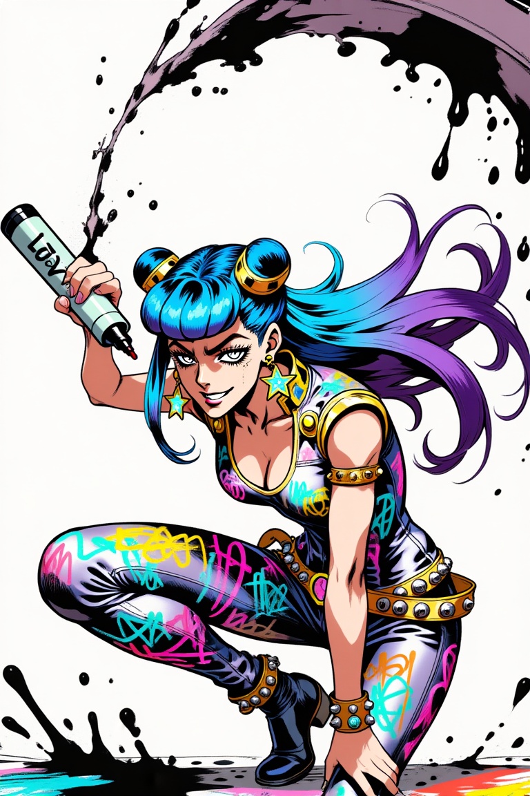 masterpiece,  ultra-detailed,  whimsical anime-style illustration with absurd JOJO-like character design on Tensor.Art