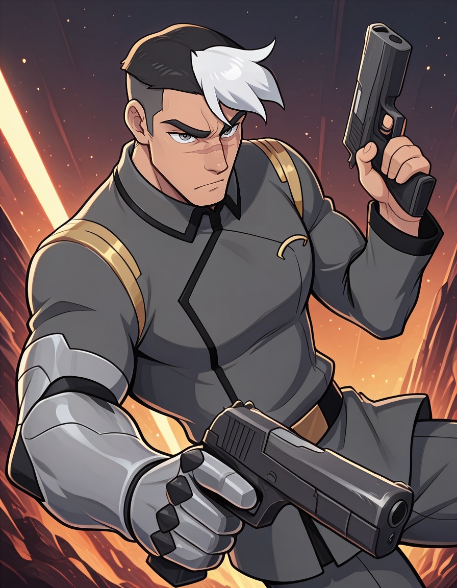 Shiro,  undercut,  two-tone hair on Tensor.Art