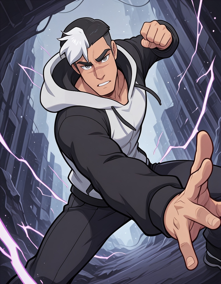 Shiro,  undercut,  two-tone hair on Tensor.Art