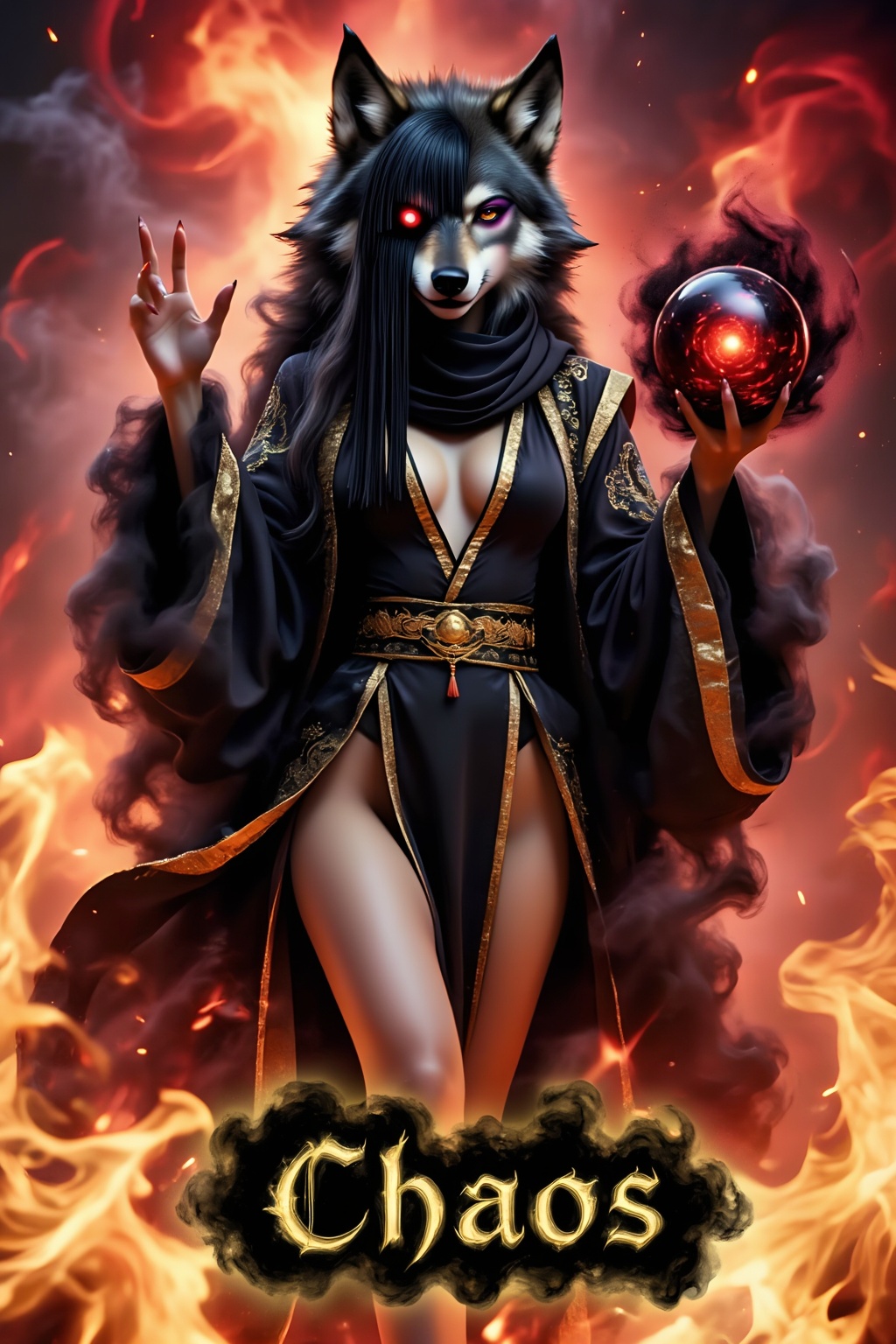 Top quality. Inspiration: Chinese mythology,  the Four Demons,  Chaos. Appearance: Chaos on Tensor.Art