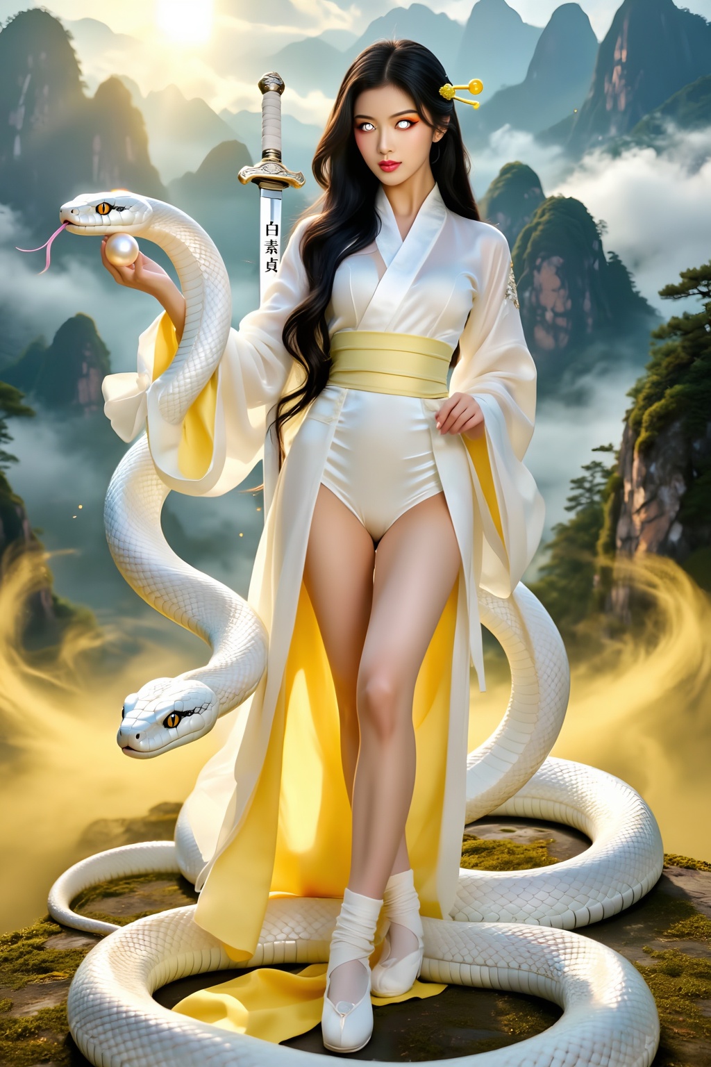 Top quality. Inspiration: The Chinese myth of the White Snake,  Bai Suzhen. Visuals: A beautiful and elegant young woman,...