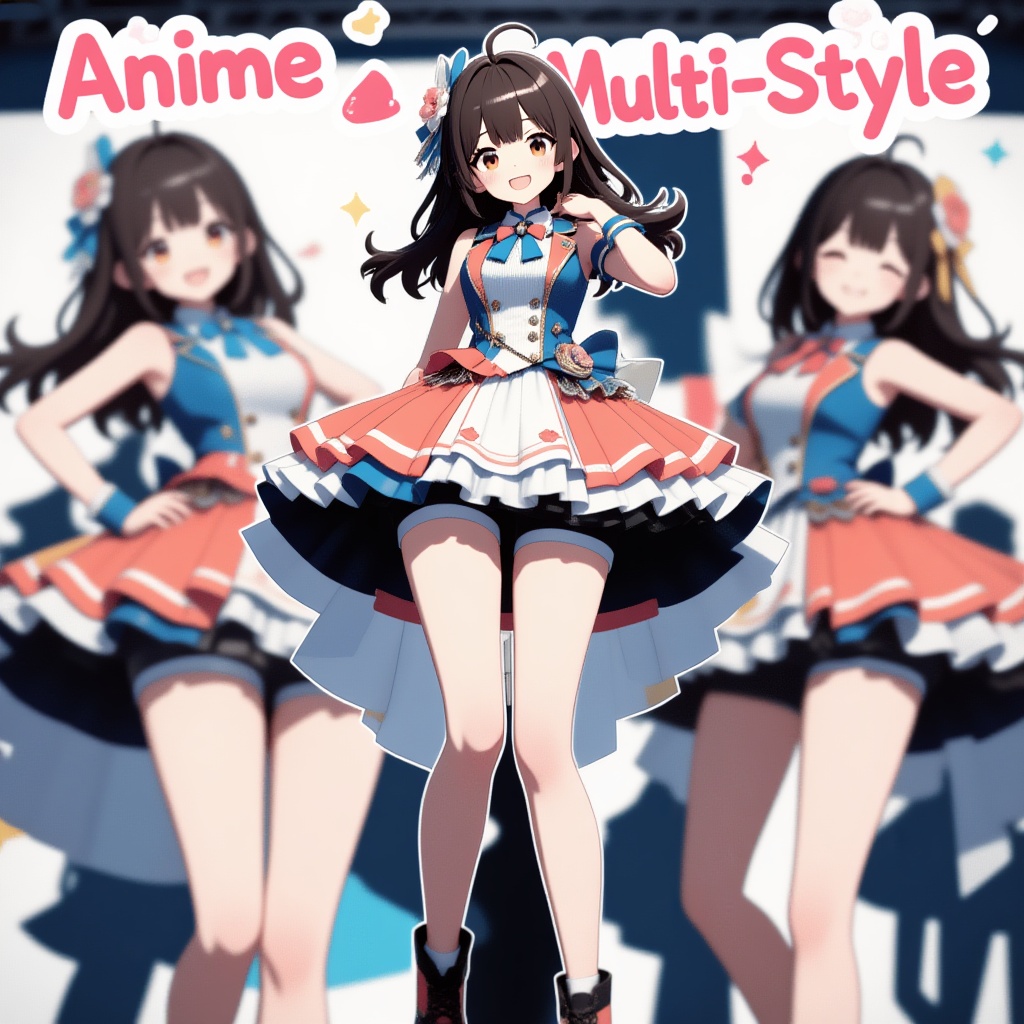 2.5D anime style girl,  cel anime shading,  sharp edges on Tensor.Art