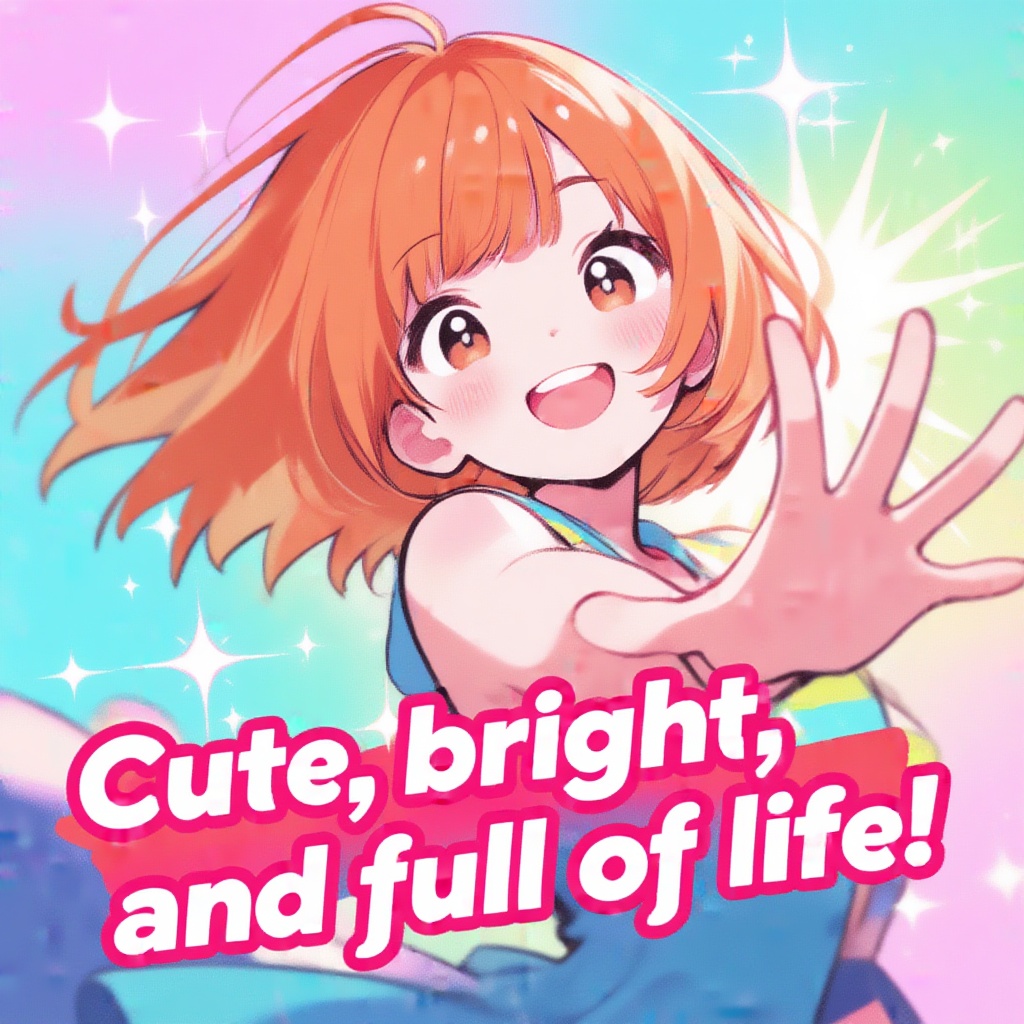 cute girl,  cheerful energy,  bright smile on Tensor.Art