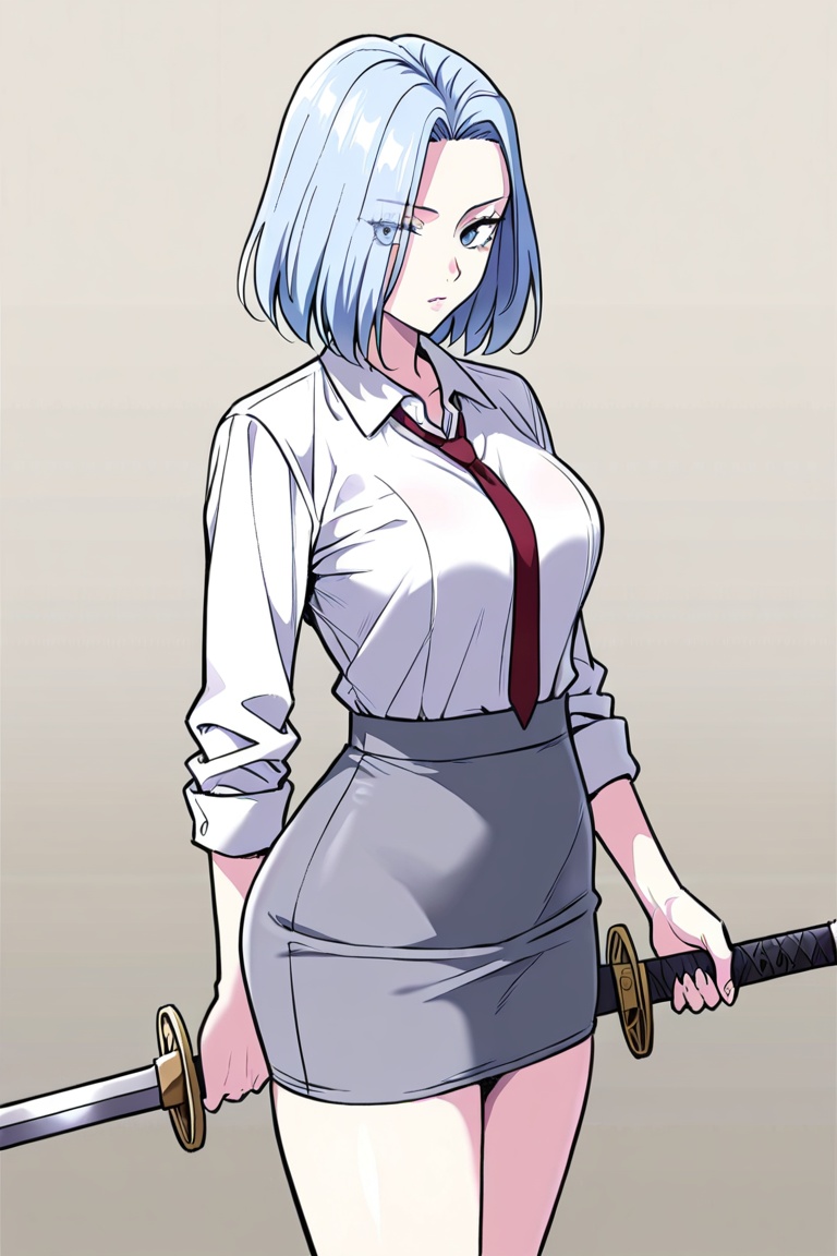 1girl,  solo,  light blue hair on Tensor.Art