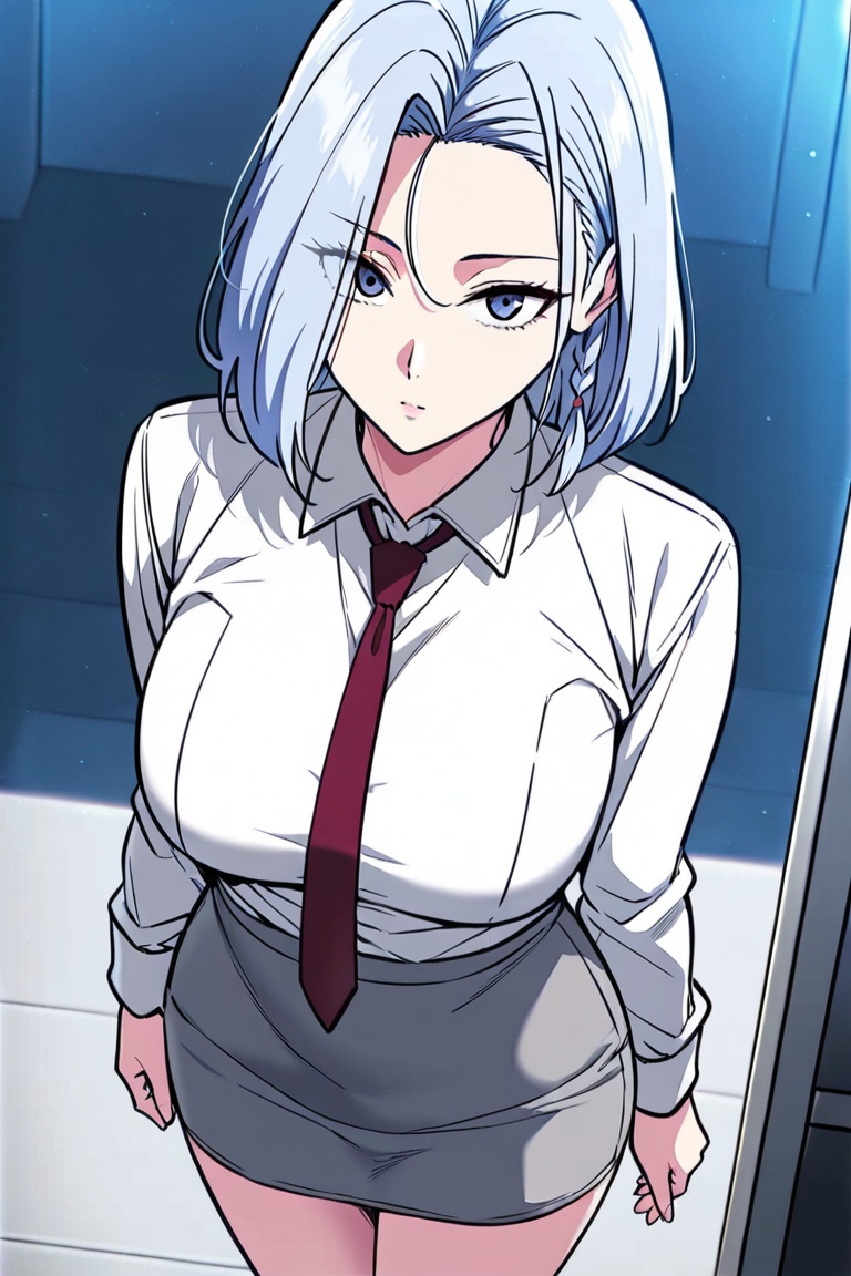 1girl,  solo,  light blue hair on Tensor.Art
