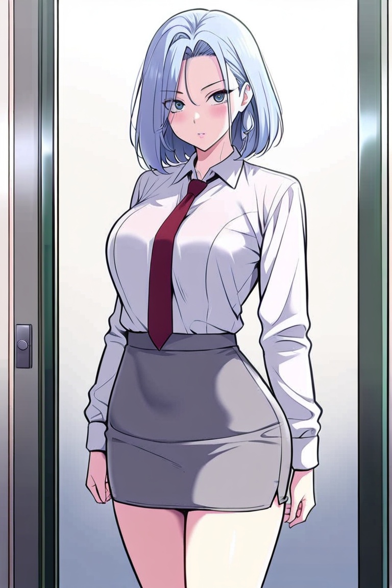 1girl,  solo,  light blue hair on Tensor.Art