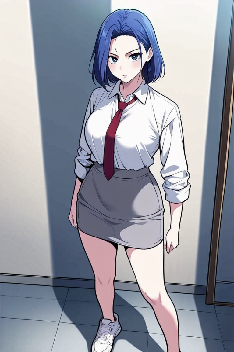 1girl,  solo,  blue hair on Tensor.Art