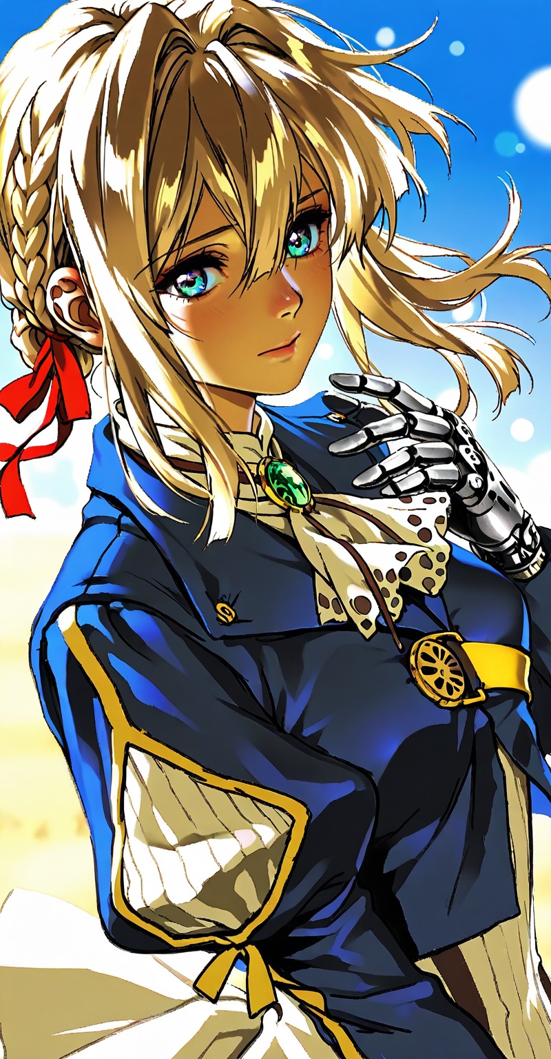 ((Emphasize a blend of anime aesthetics with painterly digital rendering techniques)),  the use of light and shadow create...