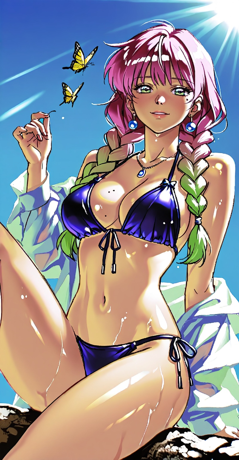 ((Emphasize a blend of anime aesthetics with painterly digital rendering techniques)),  the use of light and shadow create...