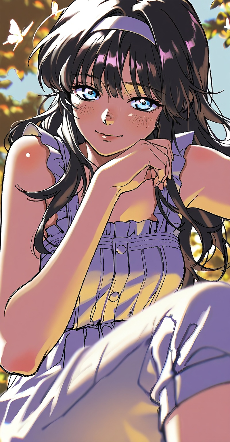 ((Emphasize a blend of anime aesthetics with painterly digital rendering techniques)),  the use of light and shadow create...