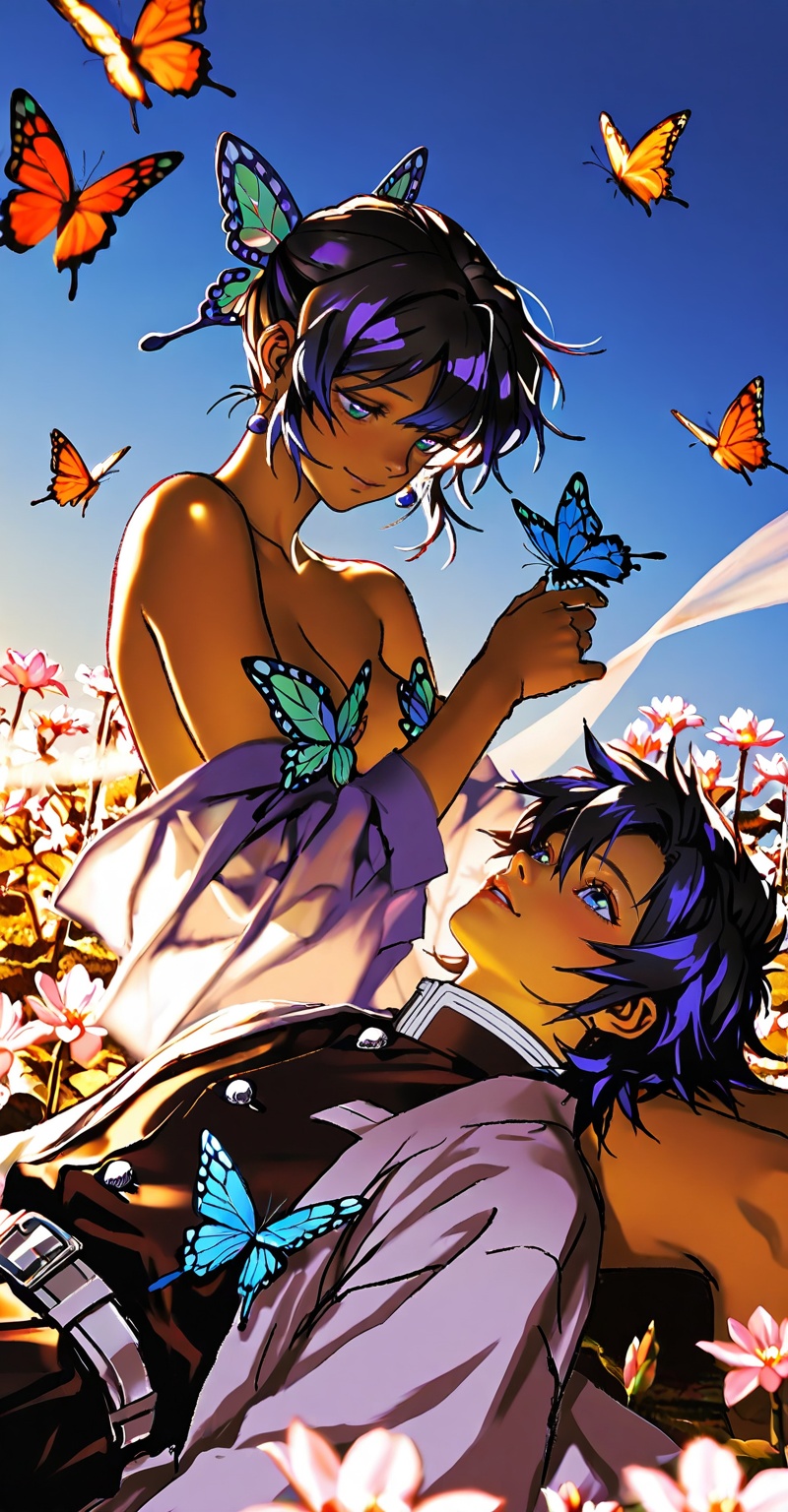 ((Emphasize a blend of anime aesthetics with painterly digital rendering techniques)),  the use of light and shadow create...