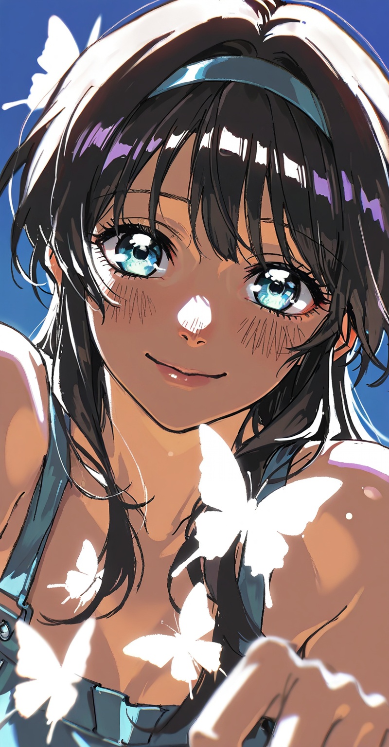 ((Emphasize a blend of anime aesthetics with painterly digital rendering techniques)),  the use of light and shadow create...