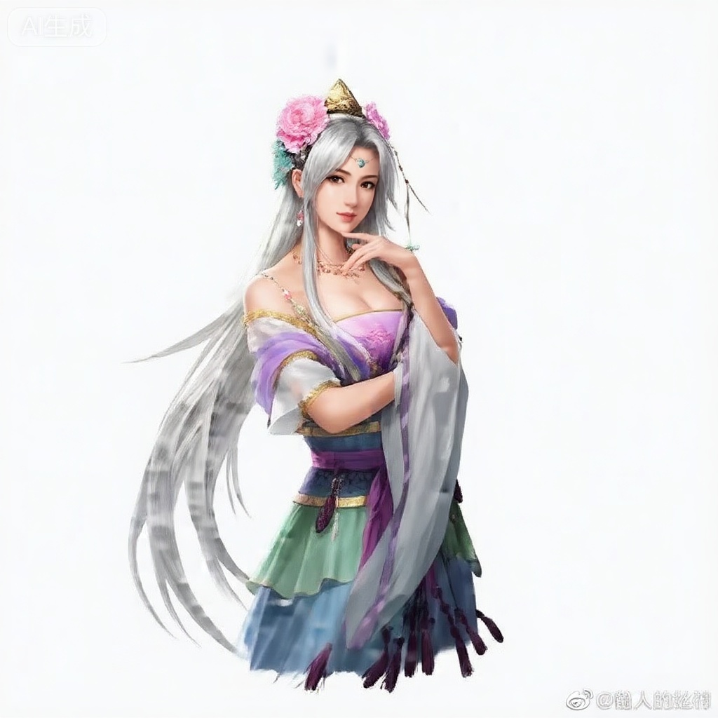 masterpiece, best quality,solo,white background,simple_background,sanguo_style,hanfu,breastplate,shoulder armor,jewelry,earrings,tassel,