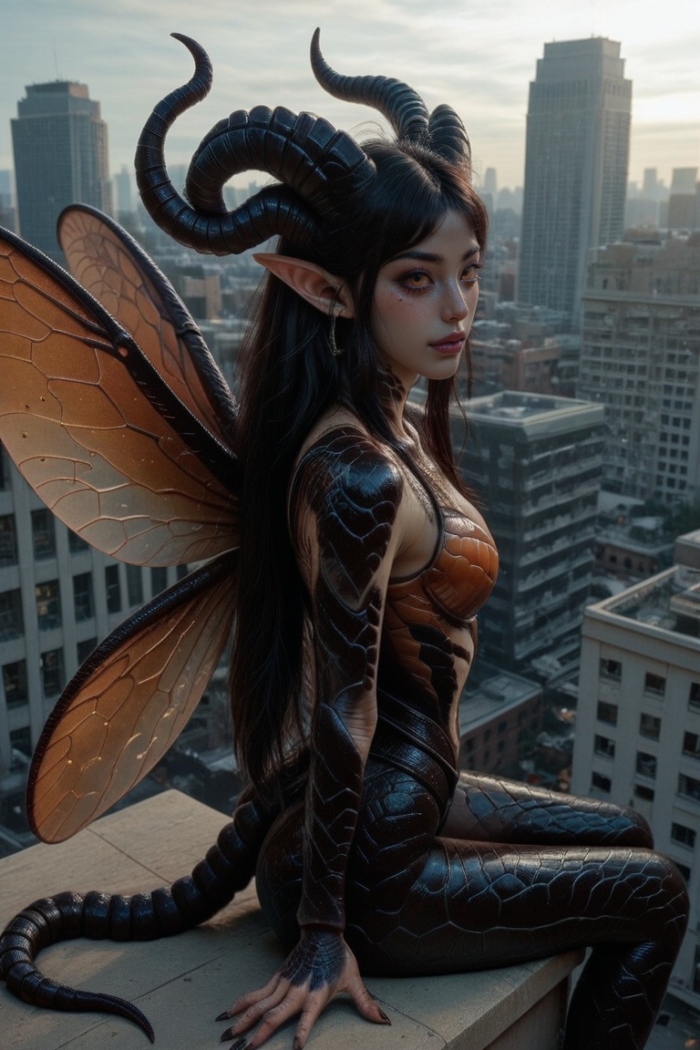 Hivara sitting on high building on Tensor.Art