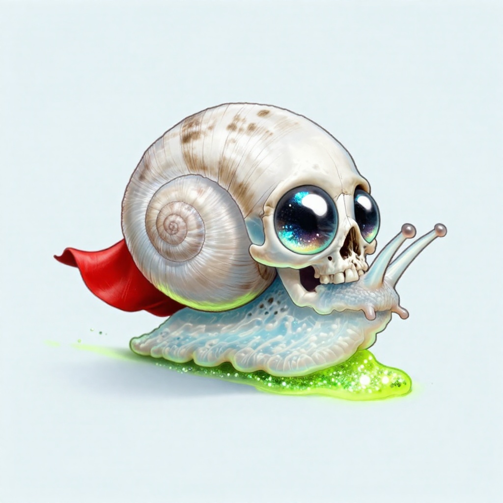 Chris_Ryniak_Scribble Style,  A tiny,  translucent snail whose shell is actually a miniature on Tensor.Art