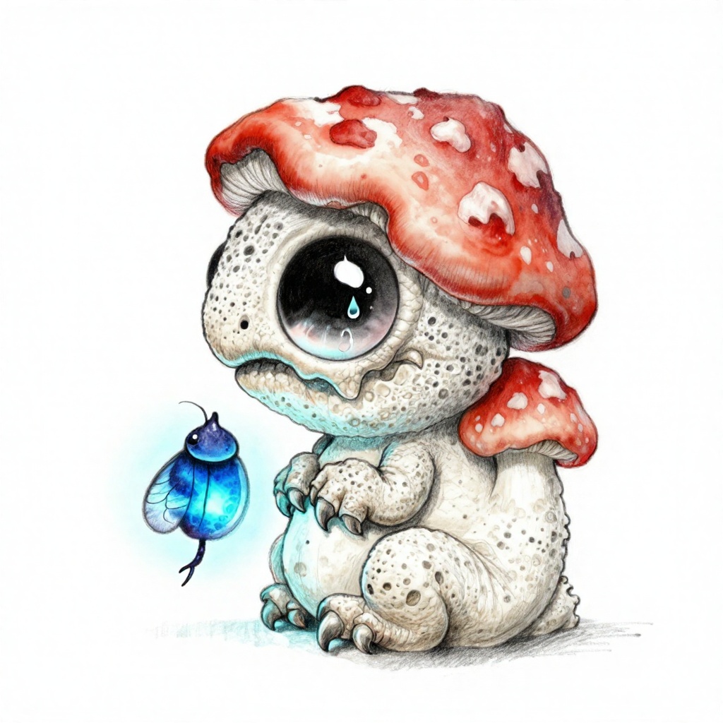Chris_Ryniak_Scribble Style,  A tiny,  stubby dragon with a body made of pale on Tensor.Art