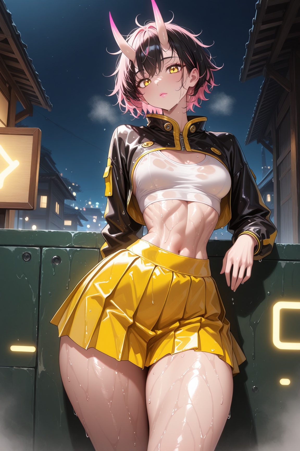 1girl,  oni horn,  pink lip on Tensor.Art