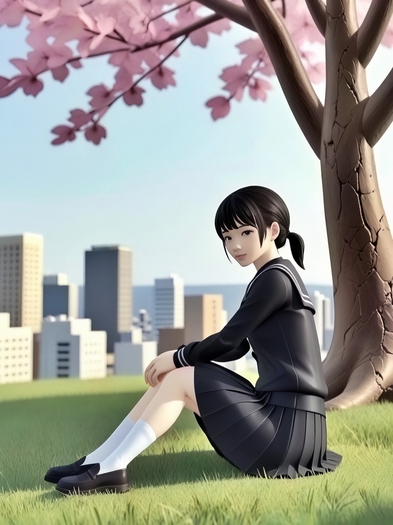 sakurairo mau koro,  1girl,  solo on Tensor.Art