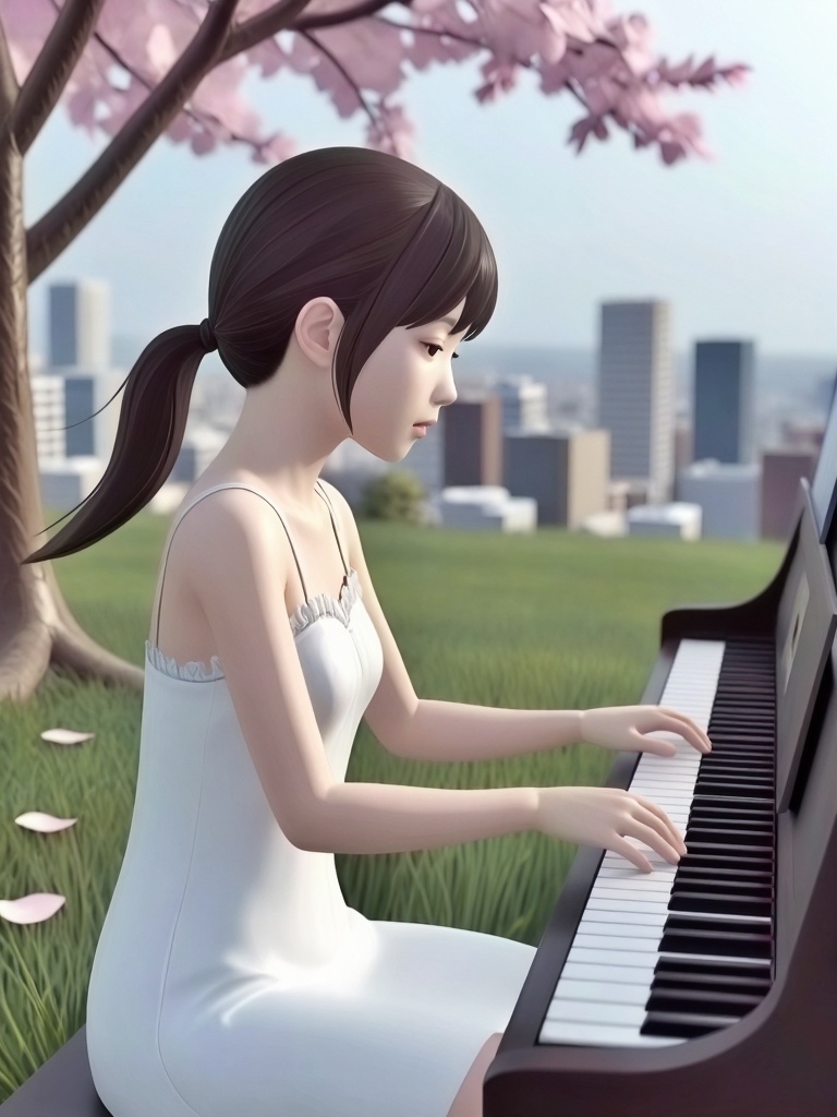 sakurairo mau koro,  1girl,  solo on Tensor.Art