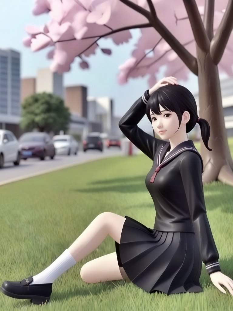 sakurairo mau koro,  1girl,  solo on Tensor.Art
