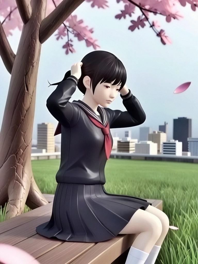 sakurairo mau koro,  1girl,  solo on Tensor.Art