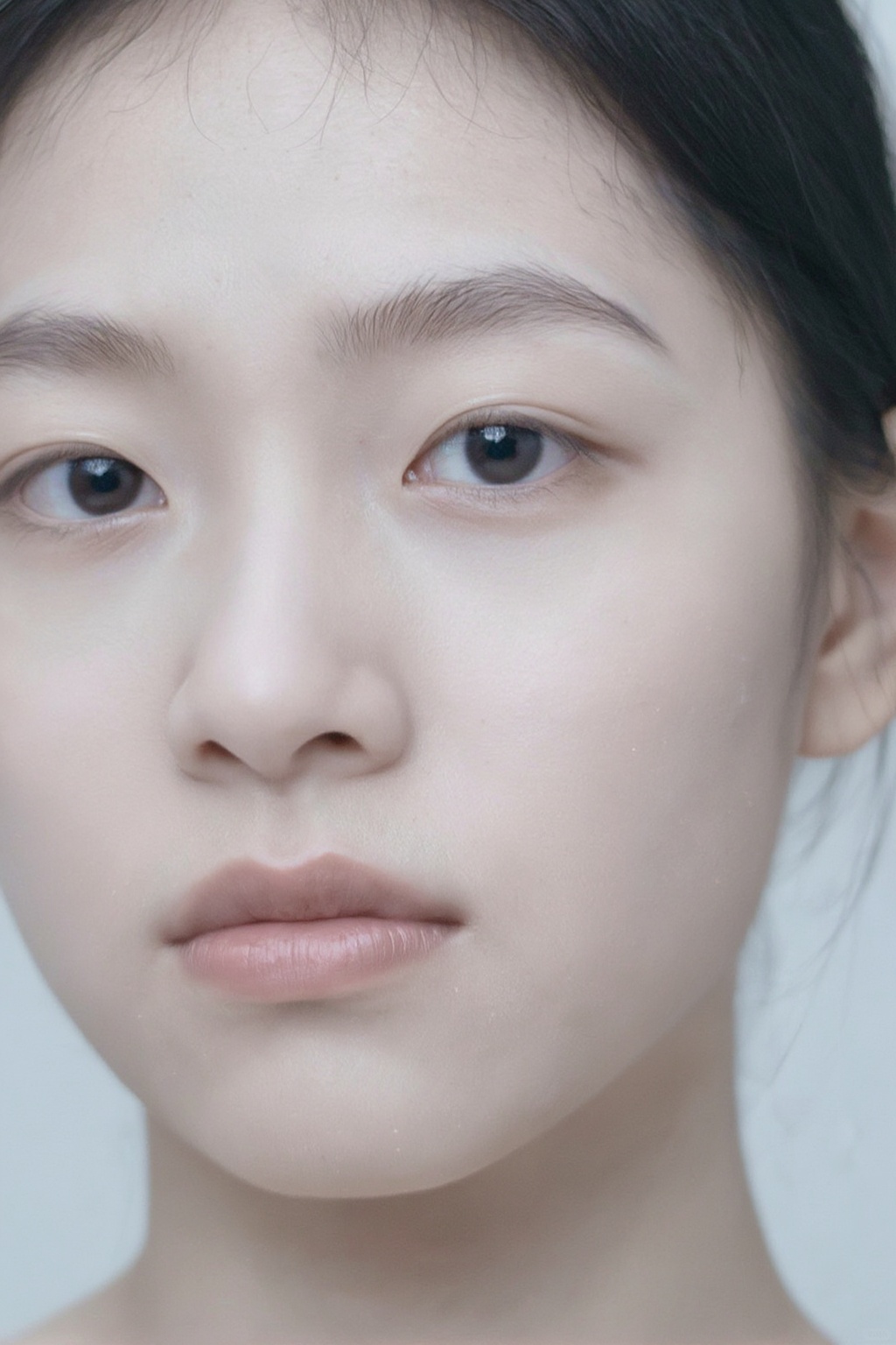 18 岁东亚少女面部特写肖像,  完整露出五官,  2:3 竖版构图 on Tensor.Art
