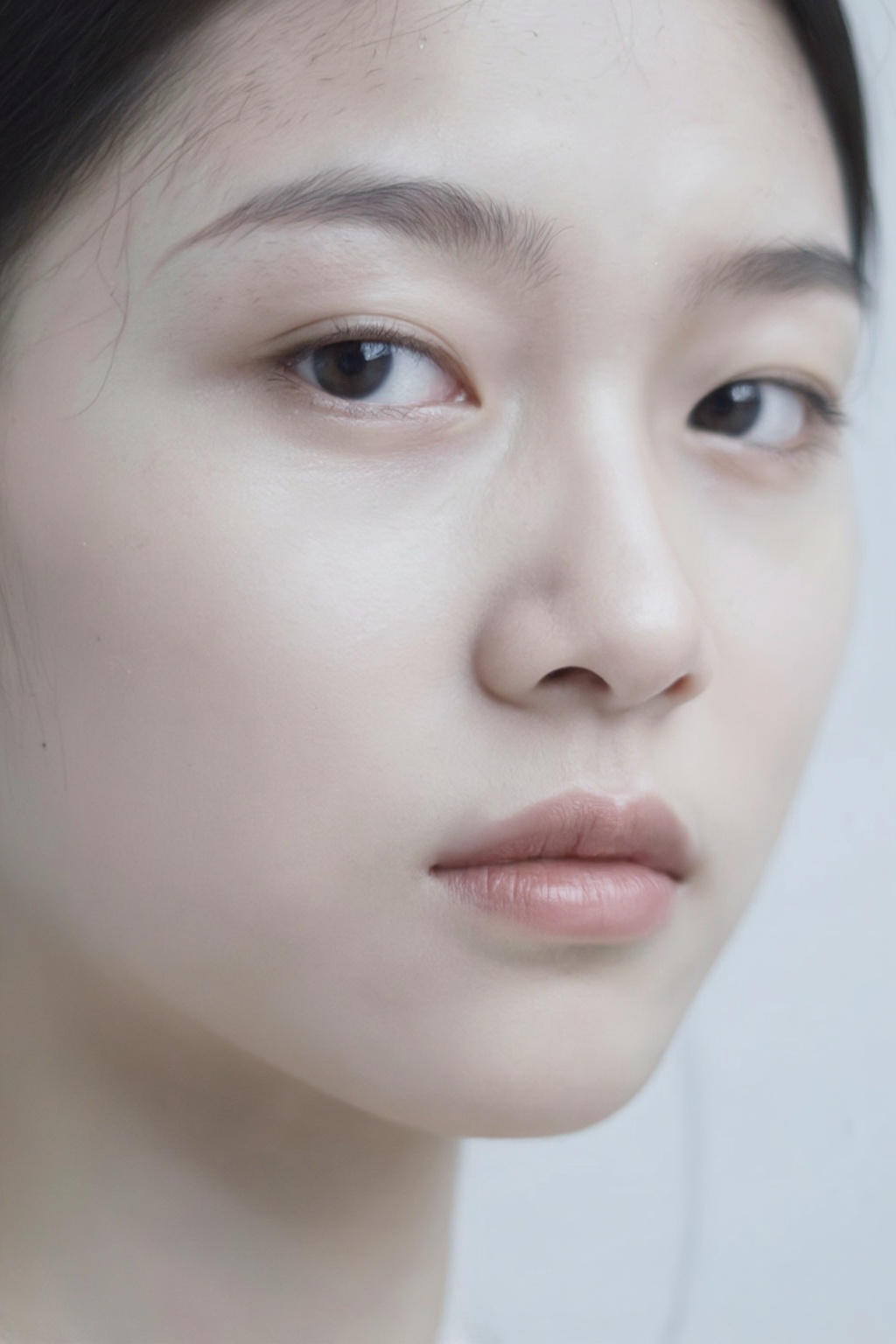 18 岁东亚少女面部特写肖像,  完整露出五官,  2:3 竖版构图 on Tensor.Art