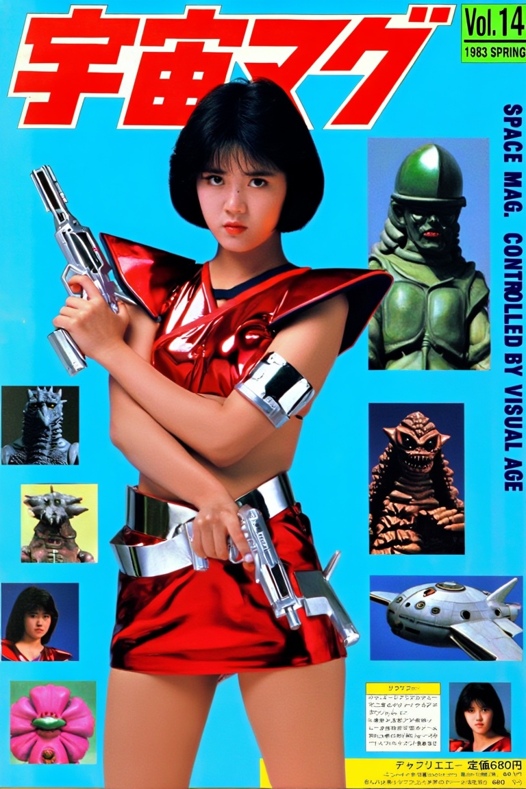 { "prompt": { "main_subject": "Beautiful young Japanese woman with short black bob haircut,  1980s idol style",  "pose": "...