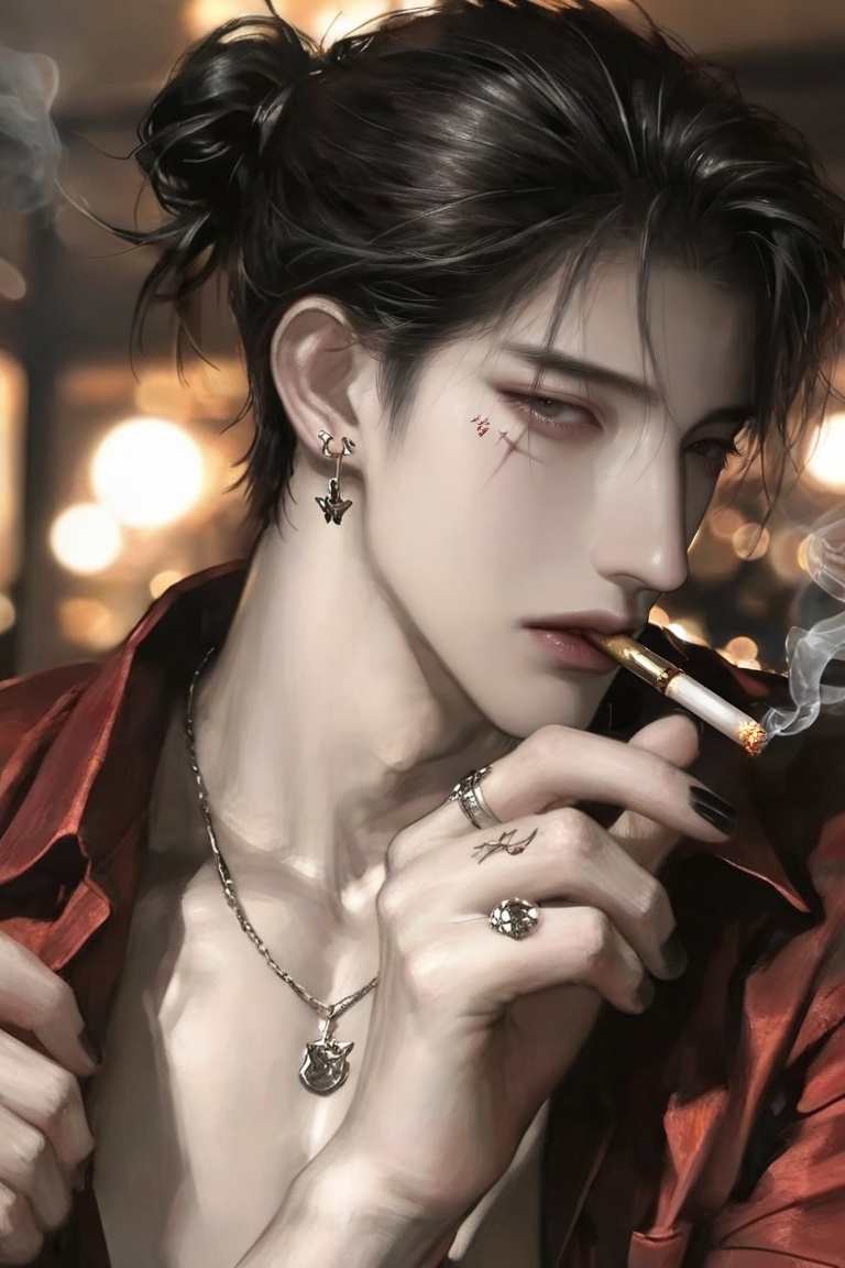 (artist:yoneyamamai:0. solo,  1 man,  short hair on Tensor.Art