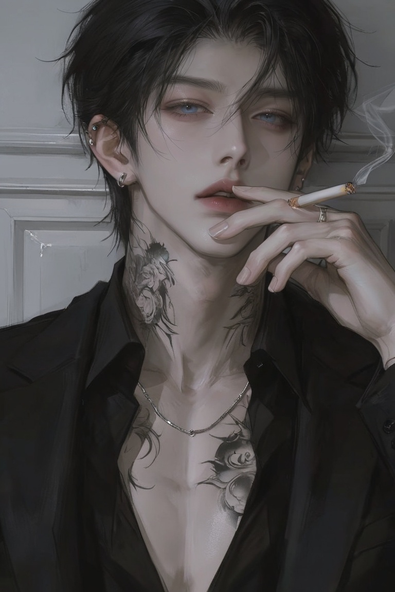 (Highly refined art style) 1male,  solo,  semi realistic young man on Tensor.Art