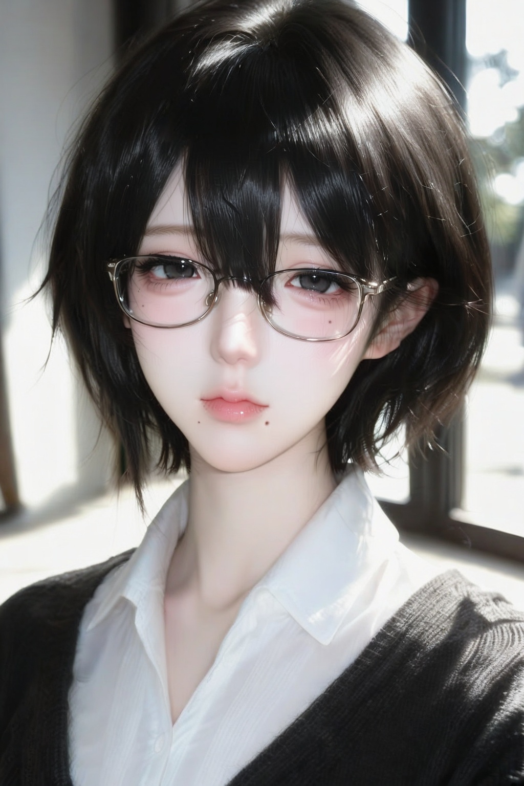 solo,  looking at viewer,  short hair on Tensor.Art