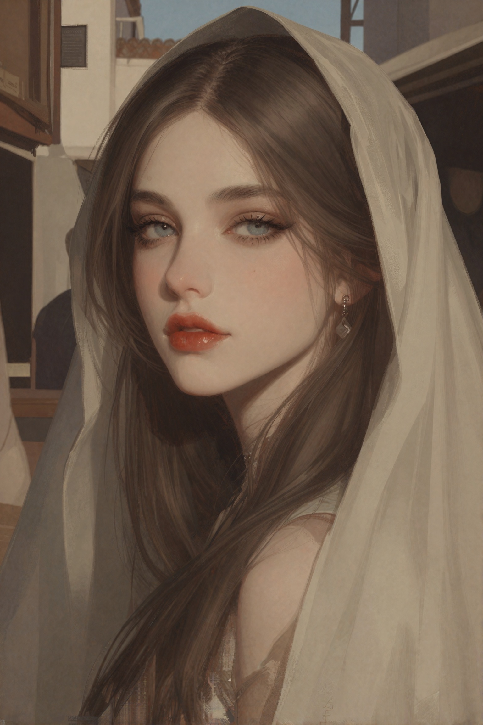 aesth_img,  A full body picture of a young woman with pale skin and narrow blue eyes,  long eyelashes on Tensor.Art