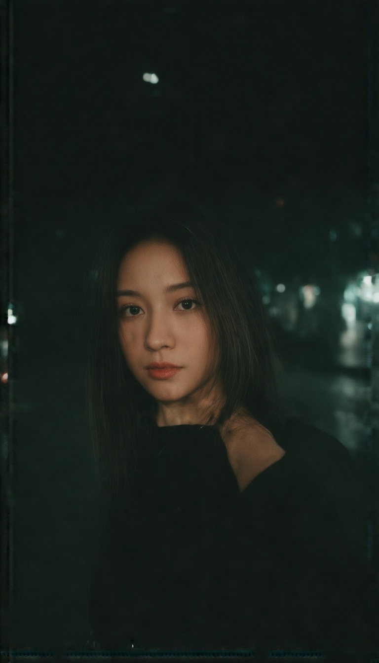 A masterpiece-level ultra-aesthetic close-up portrait of a young woman captured mid-motion as she slowly and deliberately...