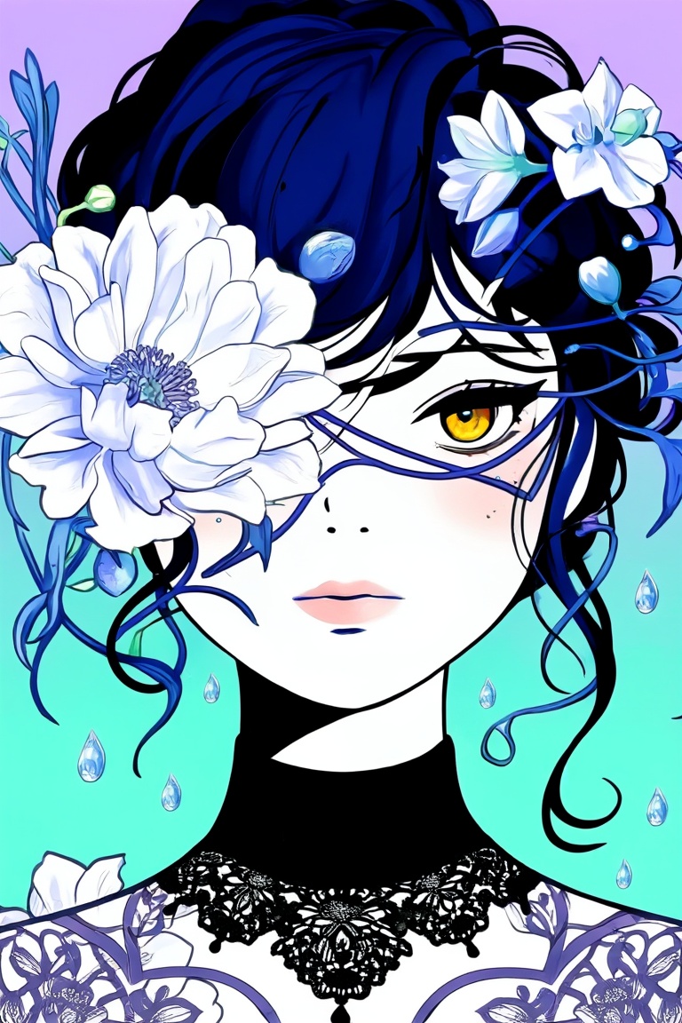 anime (bold linework,  flat-color gradients,  expressive eyes on Tensor.Art