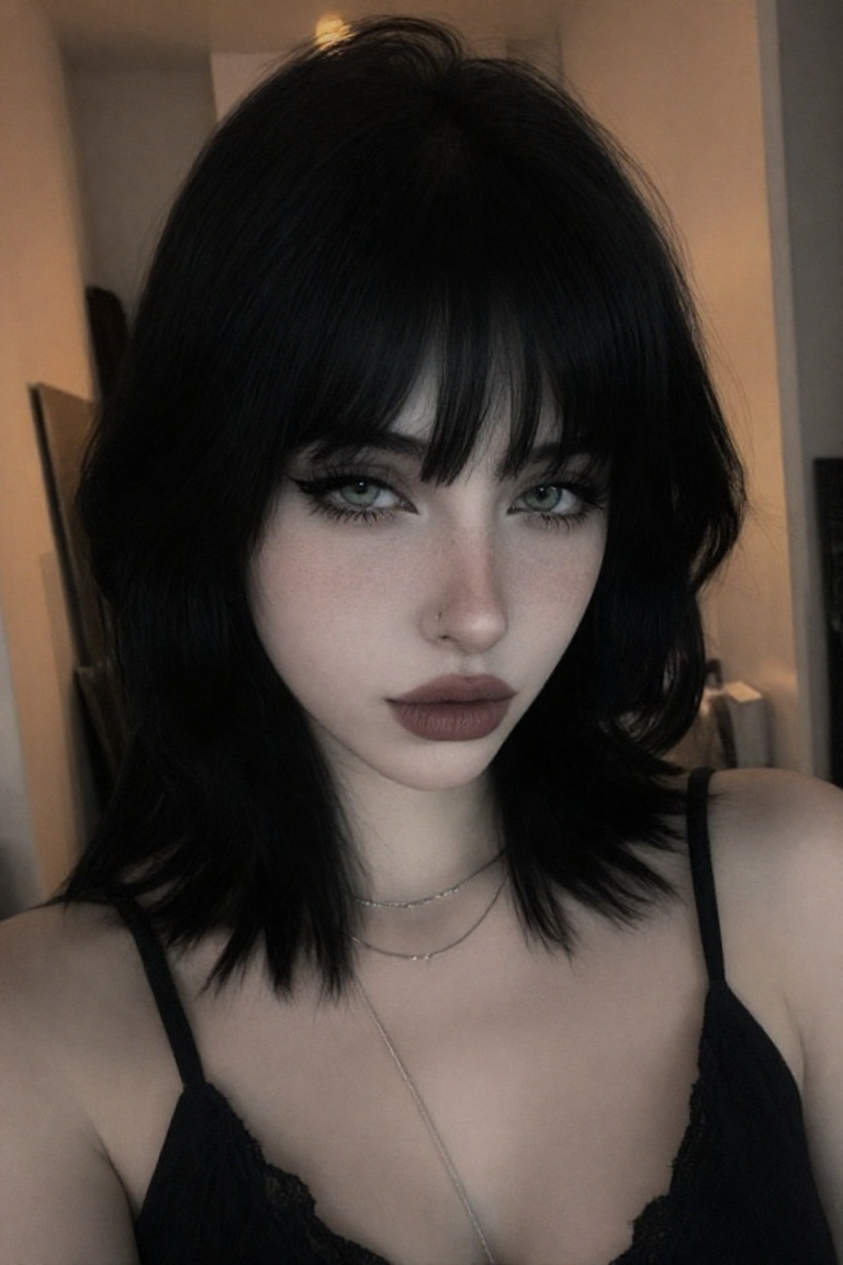 Beauty_Person,  a young Persian woman with shoulder-length,  wavy jet-black hair and thick on Tensor.Art