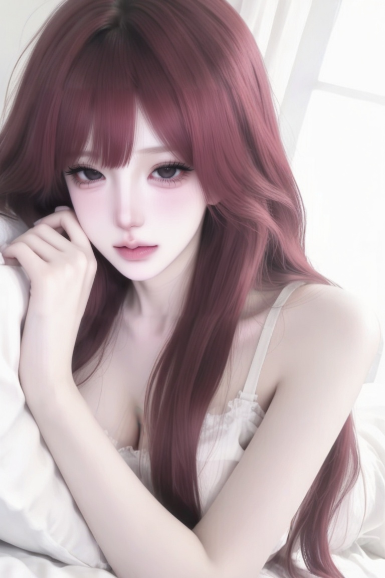 Vibe & Angle: soft cozy bedroom mood,  intimate gentle atmosphere,  upper body composition on Tensor.Art
