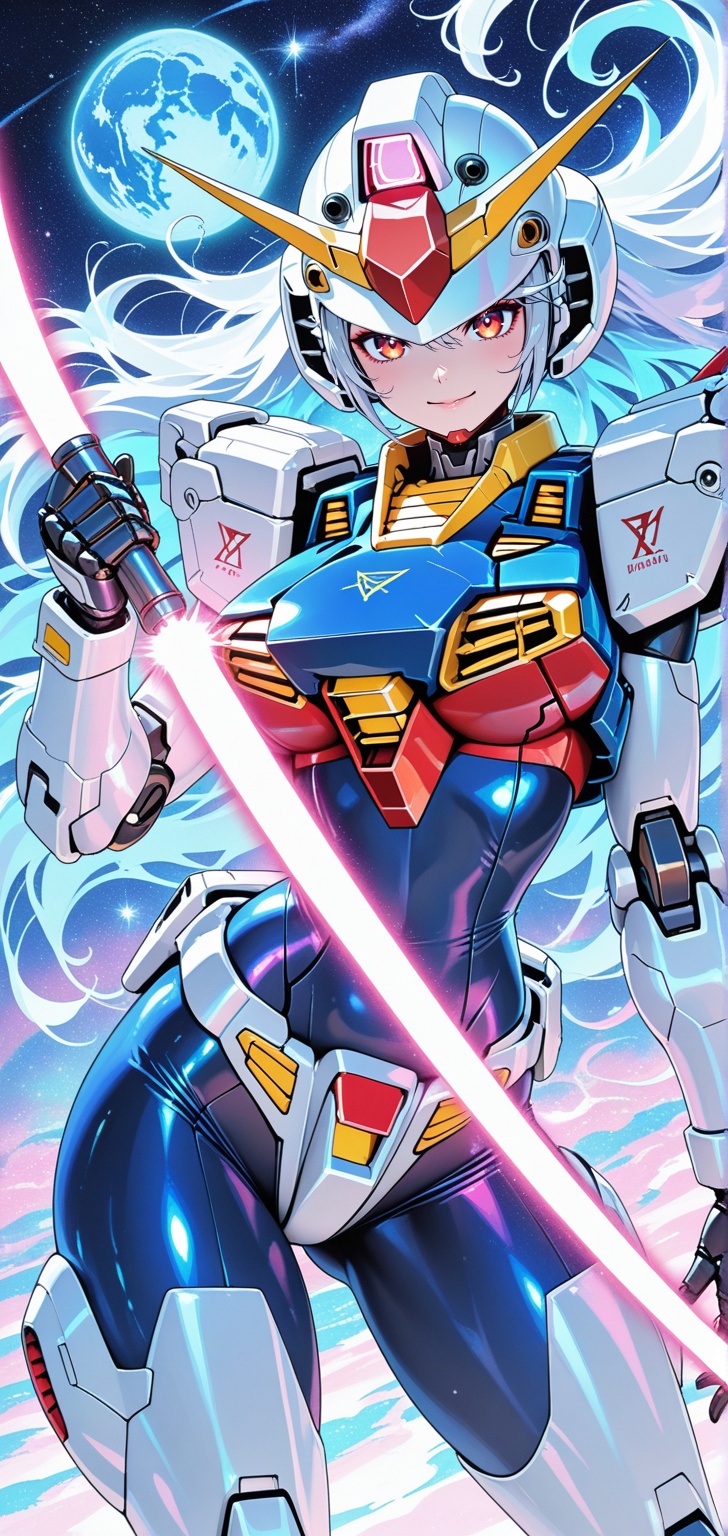 Gundam Girl,  Kawaii girl. ((Smile: 1.4)),  long hair on Tensor.Art