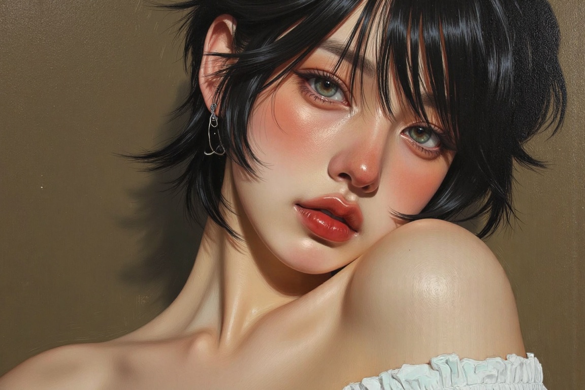 cienmatic korean beautifull face,  plum libs,  sensual on Tensor.Art